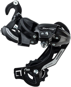 Shimano Tourney RD-TY500-SGS Rear Derailleur - 6,7 Speed, Long Cage, Black, BMX/Track Frame Hanger Black EA Rear Derailleur