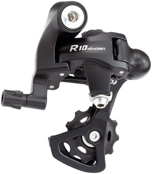 microSHIFT R10 Rear Derailleur - 10 Speed, Short Cage, Shimano Compatible, Black EA Rear Derailleur