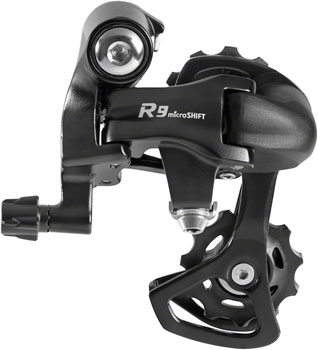 microSHIFT R9 Rear Derailleur - For use with 9-Speed Shimano Compatible Road Systems, Short Cage, Black EA Rear Derailleur