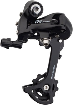 microSHIFT R9 Rear Derailleur - For use with 9 and 10-Speed Shimano Compatible Road Systems, Medium Cage, Black EA Rear Derailleur
