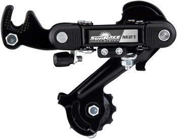 SunRace M2T Rear Derailleur - 6/7-Speed, Long Cage, Dropout Claw Hanger, Black EA Rear Derailleur