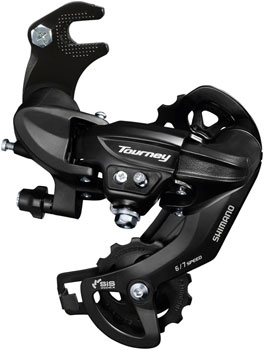 Shimano Tourney RD-TY300-SGS Rear Derailleur - 6,7 Speed, Long Cage, Black, Dropout Claw Hanger Black EA Rear Derailleur
