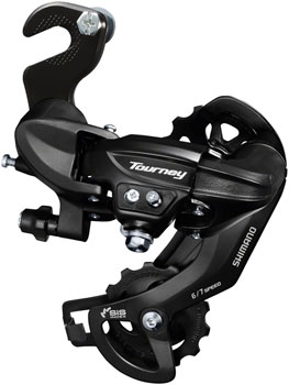 Shimano Tourney RD-TY300-SGS Rear Derailleur - 6,7 Speed, Long Cage, Black, BMX/Track Frame Hanger Black EA Rear Derailleur