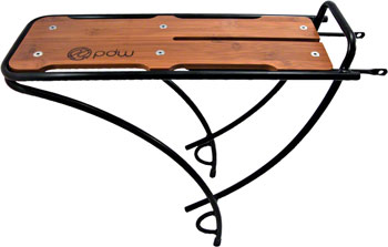 PDW Portland Design Works Payload Rear Rack: Steel with Bamboo Deck Black/Bamboo EA Rear Mount Rack