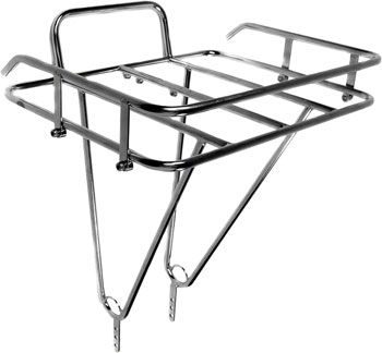 Velo Orange Porteur Front Rack: Polished Stainless Steel Silver EA Front Mount Rack