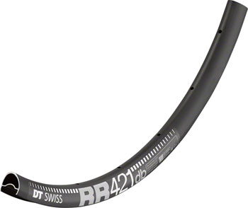 DT Swiss RR 421 Rim - 700, Disc, Black, 28H, Asymmetric Black EA