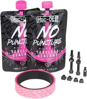 Muc-Off Ultimate Tubeless Kit - XC/Gravel, 25mm Tape, 44mm Valves EA Tubeless Conversion Kits