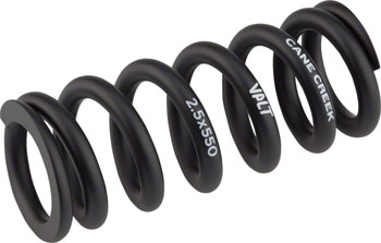 Cane Creek VALT Lightweight Steel Spring for Coil Shock, 2.50"/63mm x 550lbs, Black  EA Rear Shock Spring
