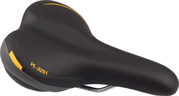 Velo Plush Pace Saddle - Steel, Black, Men's Black EA Saddles