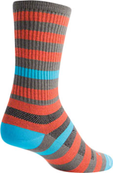SockGuy Crew Metro Socks - 6", Orange/Gray, Small/Medium Orange/Gray PAA Socks