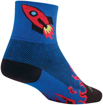 SockGuy Classic Rocket Man Socks - 3", Blue, Large/X-Large Blue PAA Socks