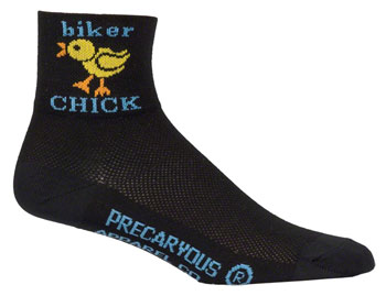 SockGuy Classic Biker Chick Socks - 3", Black, Women's, Small/Medium Black PAA Socks