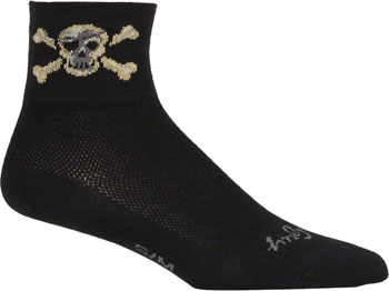 SockGuy Classic Pirate Socks - 3", Black, Large/X-Large Black PAA Socks