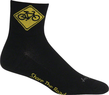 SockGuy Classic Share the Road Socks - 3", Black, Large/X-Large Black PAA Socks