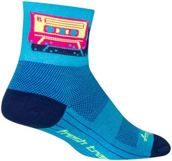 SockGuy Classic Mixtape Socks - 3", Blue/Pink, Large/X-Large Blue/Pink PAA Socks
