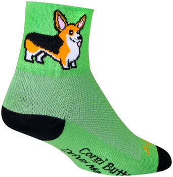 SockGuy Classic Ernie Socks - 3", Green, Small/Medium Green PAA Socks