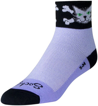 SockGuy Classic Bad Kitty Socks - 2", Purple, Women's, Small/Medium Purple PAA Socks