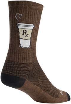 SockGuy Wool Addict Socks - 6inch, Brown, Small/Medium Brown PAA Socks