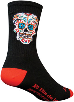 SockGuy Crew El Dia Socks - 6", Black, Small/Medium Black PAA Socks