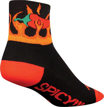 SockGuy Classic Spicy Socks - 3", Black, Large/X-Large Black/Red PAA Socks