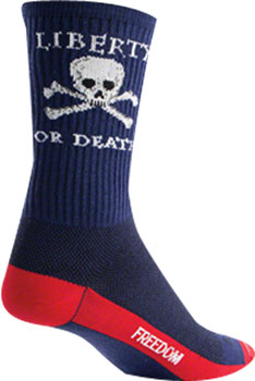 SockGuy Crew Liberty or Death Socks - 6", Blue, Large/X-Large Blue PAA Socks