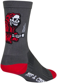 SockGuy SGX Rise and Grind Socks - 6", Gray, Large/X-Large Gray PAA Socks