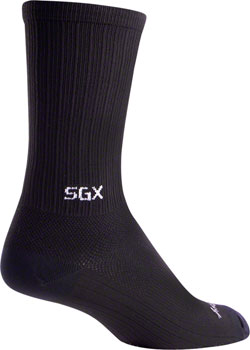 SockGuy SGX Black Socks - 6", Black, Large/X-Large Black PAA Socks