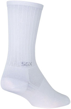 SockGuy SGX White Socks - 6", White, Small/Medium White PAA Socks