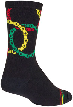 SockGuy Connected Crew Socks - 6", Black/Multi, Large/X-Large Black/Multi PAA Socks