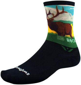 Swiftwick Vision Impression National Park Crew Socks - 6", Rocky Mountains, X-Large Rocky Mountain PAA Socks