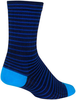 SockGuy Navy Stripes SGX Socks - 6", Navy, Large/X-Large Navy PAA Socks