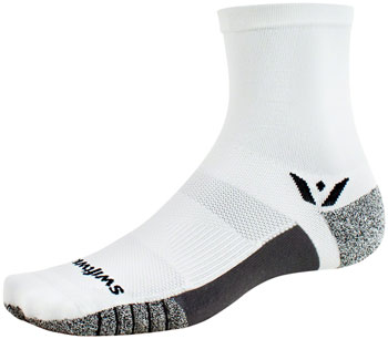 Swiftwick Flite XT Mid Crew Socks - 5", White, Medium White PAA Socks
