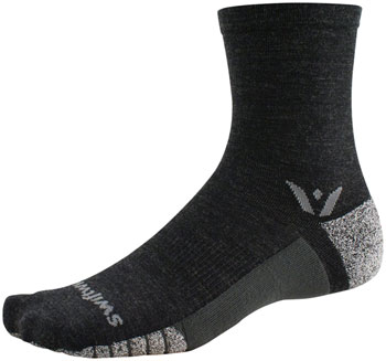 Swiftwick Flite XT Trail Mid Crew Socks - 5", Coal, Large Coal PAA Socks