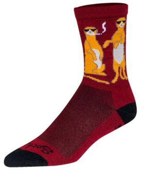 SockGuy Crew Kool Kats Socks - 6", Burgundy, Small/Medium Burgundy PAA Socks