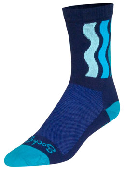 SockGuy Crew Ripple Socks - 6", Blue, Small/Medium Blue PAA Socks