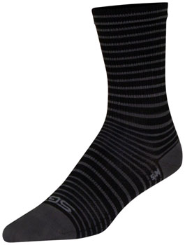 SockGuy SGX Black Stripes Socks - 6", Black, Small/Medium Black PAA Socks