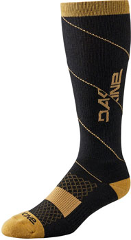 Dakine Berm Tall Crew Socks - Black/Tan, Small/Medium Black/Tan EA Socks
