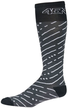 45NRTH Snow Band Midweight Knee High Wool Sock - Dark Gray/Dark Blue, Small Grey PAA Socks