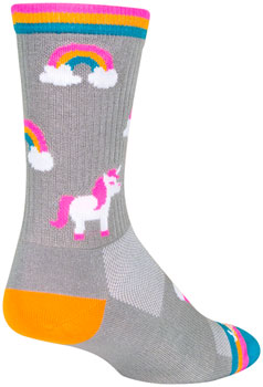 SockGuy Crew Enchanted Socks - 6", Large/X-Large Gray PAA Socks