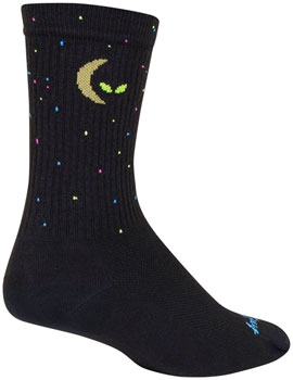 SockGuy Crew Lunalien Socks - 6", Small/Medium Black PAA Socks