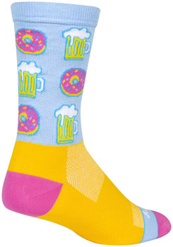 SockGuy Crew Mmmm Socks - 6", Small/Medium Blue/Yellow PAA Socks