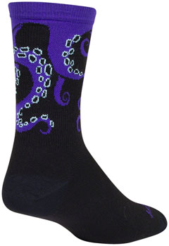 SockGuy Crew TrentaCool Socks - 6", Large/X-Large Black/Purple PAA Socks