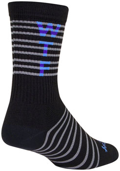 SockGuy Crew WTF Socks - 6", Large/X-Large Black PAA Socks