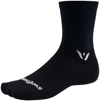 Swiftwick Aspire Mid Crew Socks - 5", Black, Small Black PAA Socks