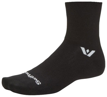 Swiftwick Aspire Quarter Crew Socks - High Circuit Black, Large Circuit Black PAA Socks