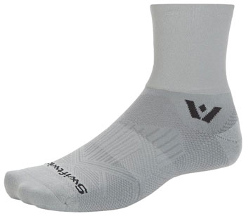 Swiftwick Aspire Quarter Crew High Socks - Circuit Pewter, Small Circuit Pewter PAA Socks