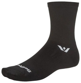 Swiftwick Aspire Mid-Crew Socks - Circuit Black, Medium Circuit Black PAA Socks