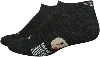 DeFeet Woolie Boolie D-Logo Socks - 1 inch, Charcoal, Large Charcoal PAA Socks
