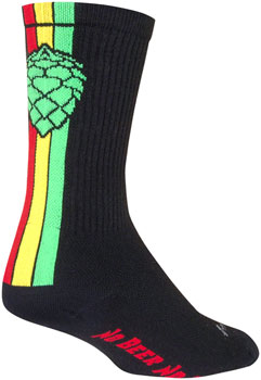 SockGuy Crew Hoppyness Socks - 6", Black, Small/Medium Black PAA Socks