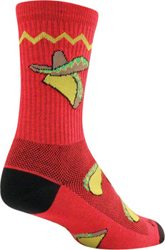 SockGuy Crew Taco Socks - 6", Red, Large/X-Large Red PAA Socks